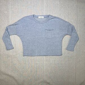 Ocean Drive | Ribbed Gray-Blue Pocket Tee | Small